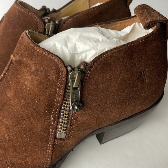 NEW Frye Sacha Moto Shootie Dual Zip Point Toe Ankle Boots 5.5 - Picture 7 of 9